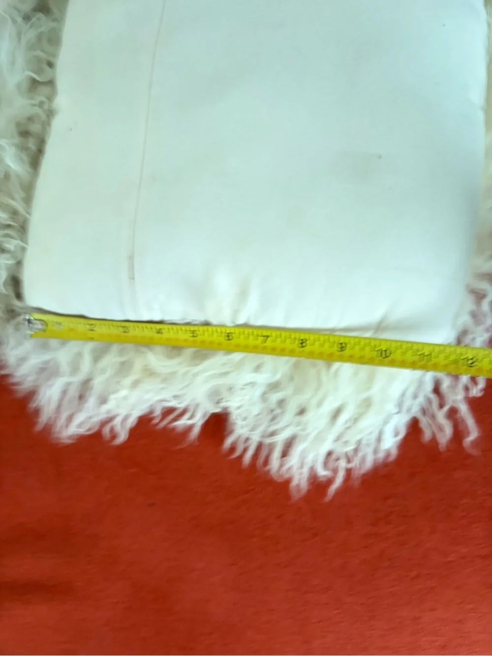 2 Pier 1 Mongolian Fur Throw Pillows ivory with inserts